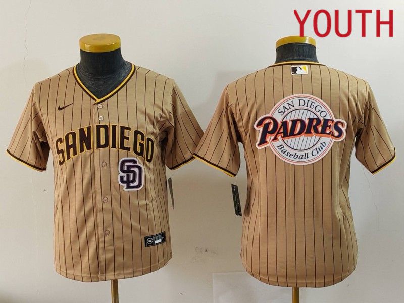 Youth San Diego Padres Blank Brown Stripe Game 2024 Nike MLB Jersey style 9024->youth mlb jersey->Youth Jersey